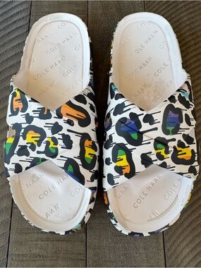 Cole Haan Findra Pool Slide Sandals Multicolor Leopard Women's Size 7